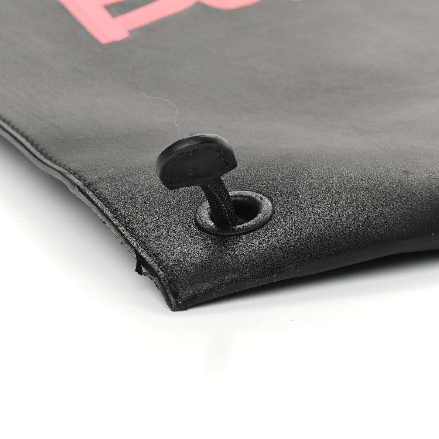 Soft Calfskin Graffiti Drawstring Backpack Black