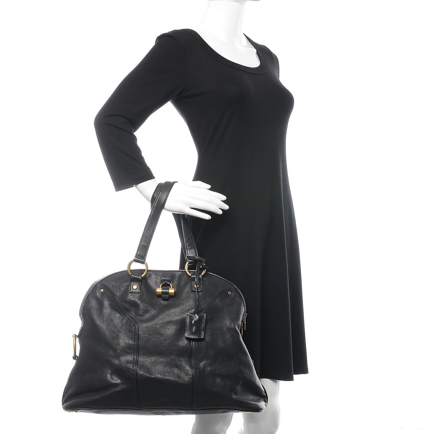 Saint Laurent Calfskin Oversized Muse Black 2 of 13