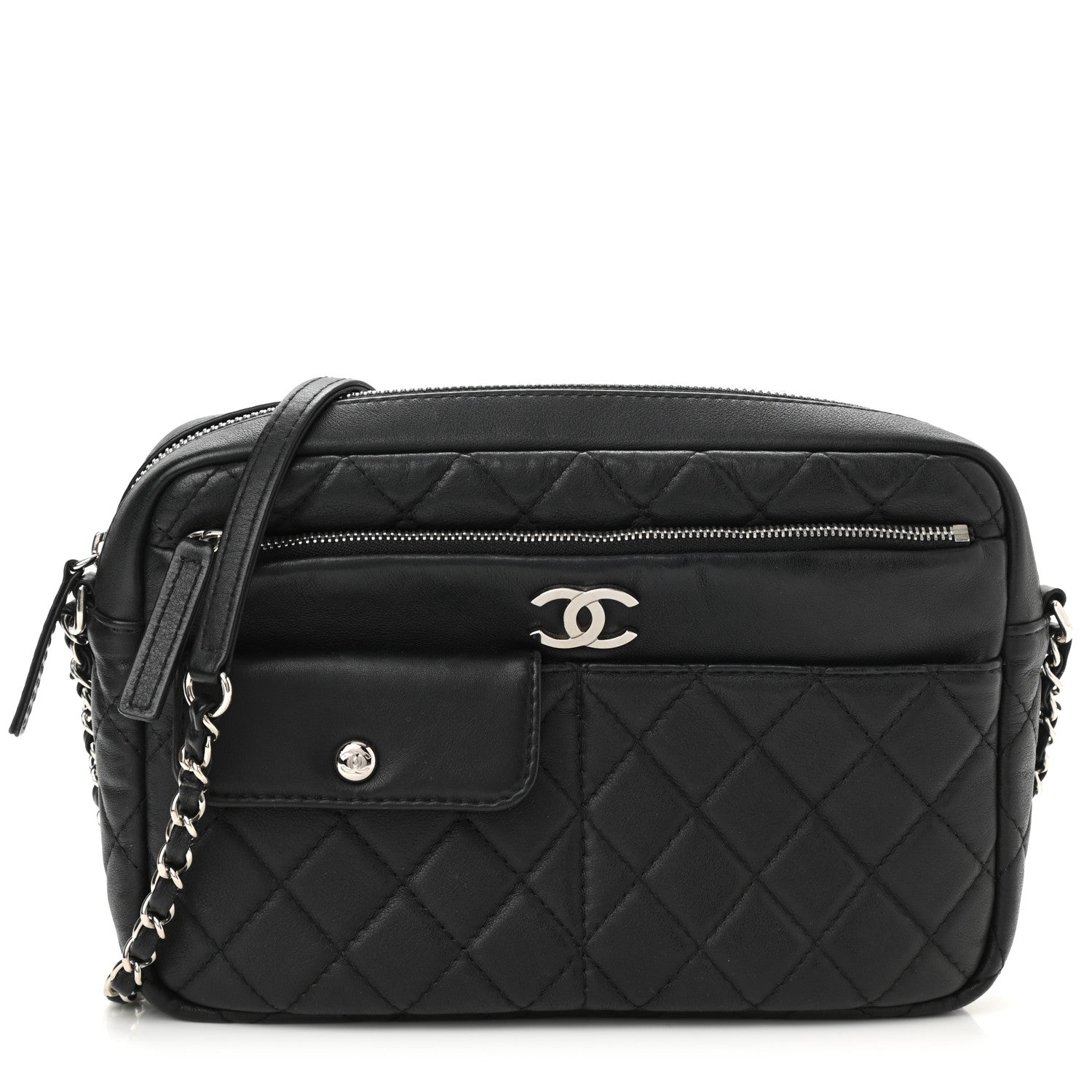 Chanel Calfskin Quilted Ultra Pocket Camera Case Black 1 of 10