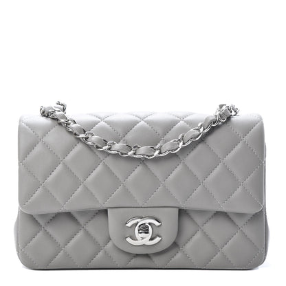 Chanel Lambskin Quilted Mini Rectangular Flap Grey 1 of 12