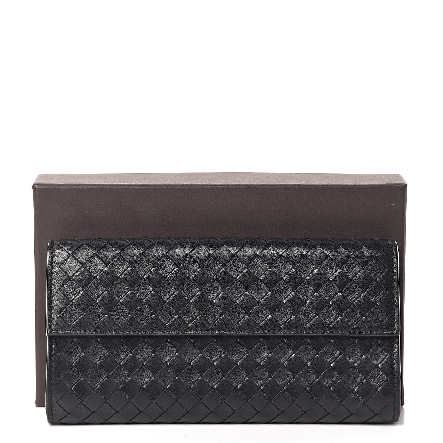 Nappa Intrecciato Continental Wallet Black