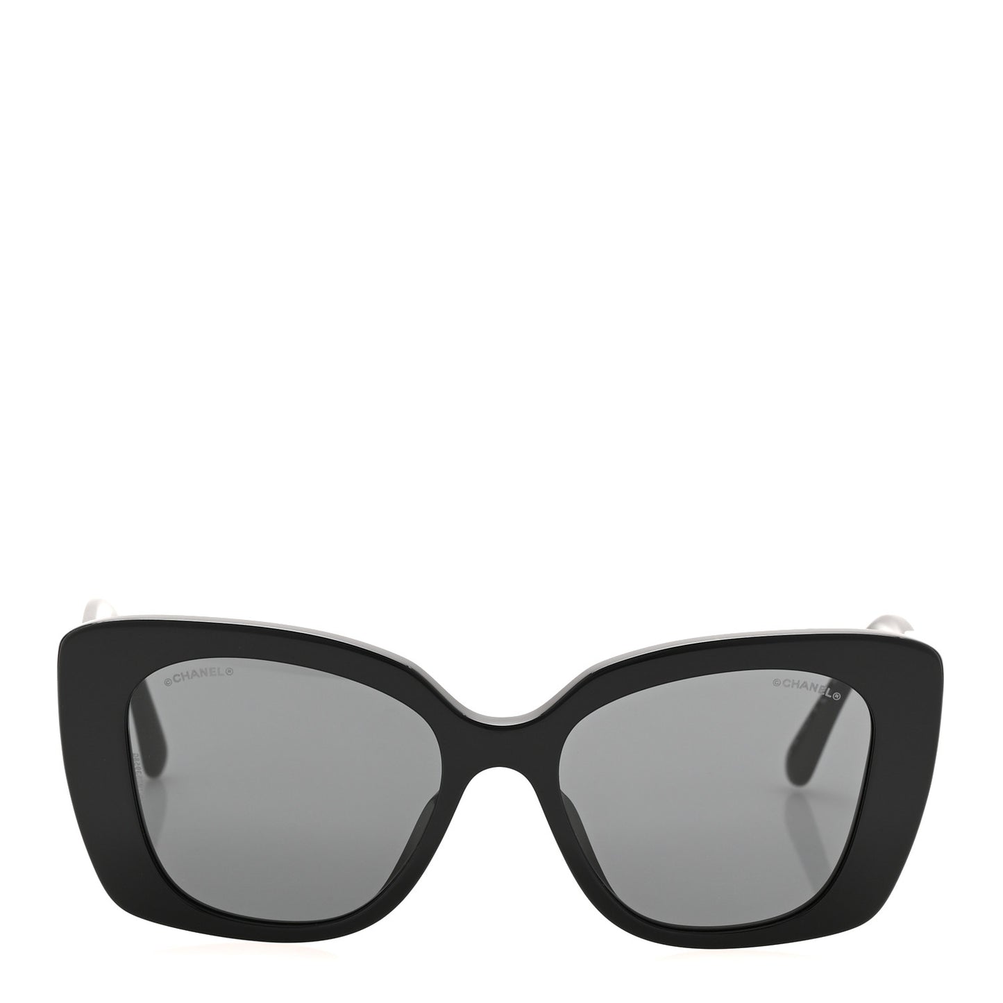 Acetate Strass Square Sunglasses 5422-B-A Black White