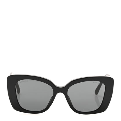 Chanel Acetate Strass Square Sunglasses 5422-B-A Black White 2 of 8