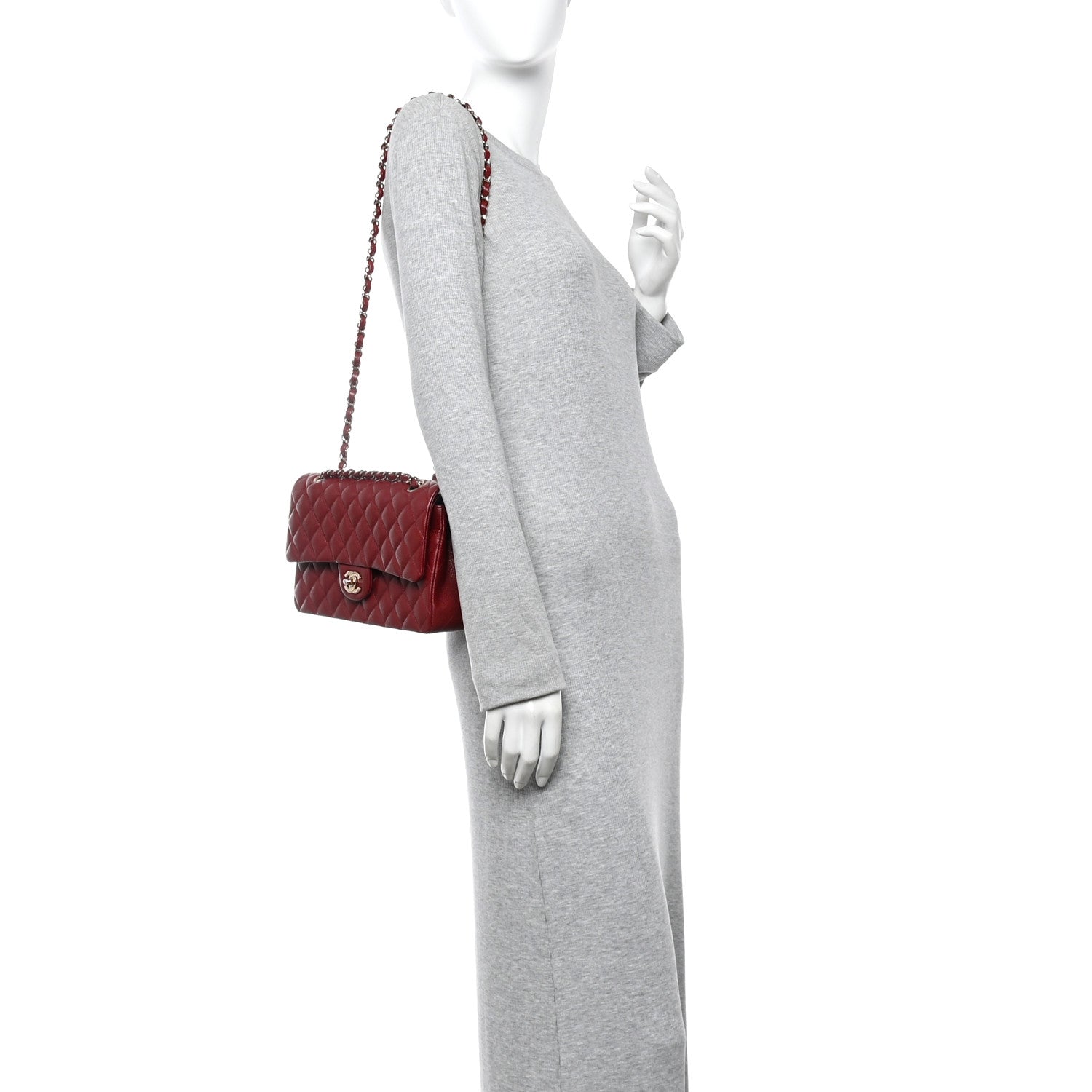 Chanel Caviar Quilted Medium Double Flap Red 2 of 11