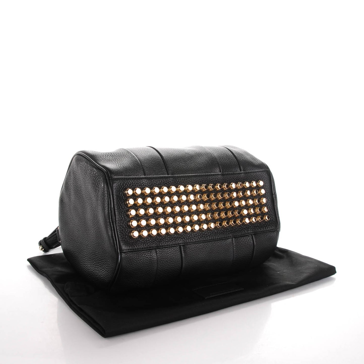 Pebbled Lambskin Rocco Black Pale Gold Hardware