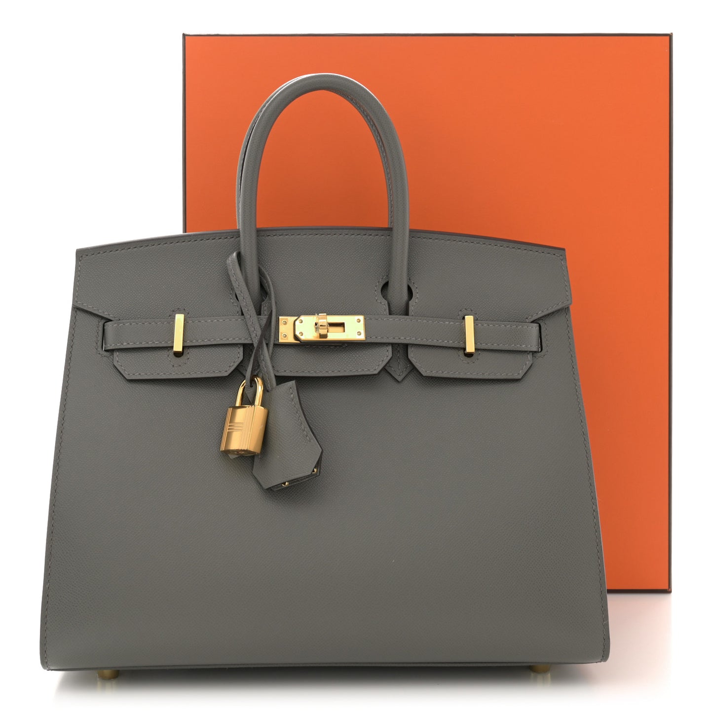 Madame Calfskin Birkin Sellier 25 Gris Meyer