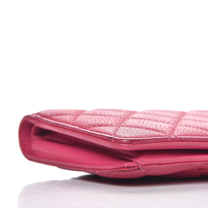 Chanel Iridescent Caviar Quilted Yen Wallet Pink 12 of 17