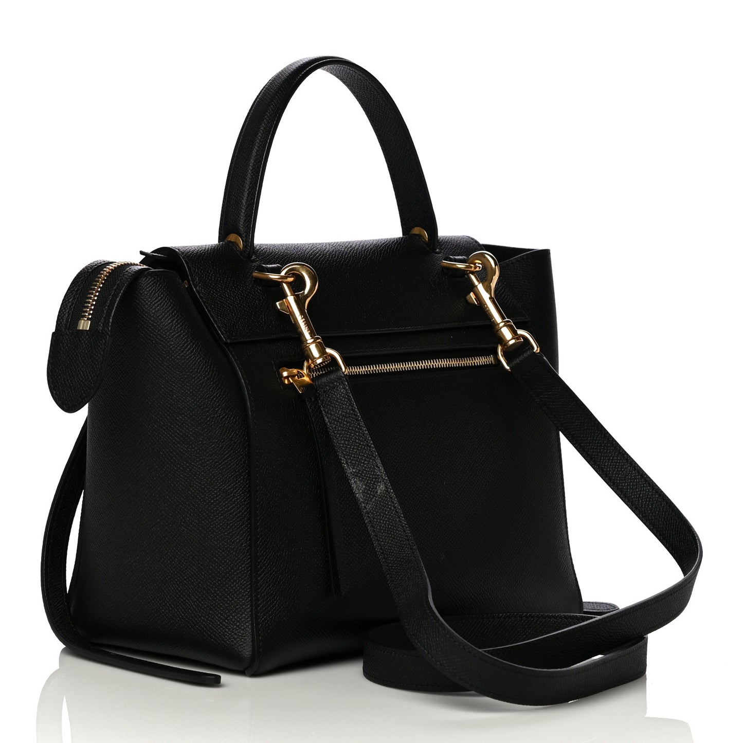 Grained Calfskin Micro Belt Bag Black