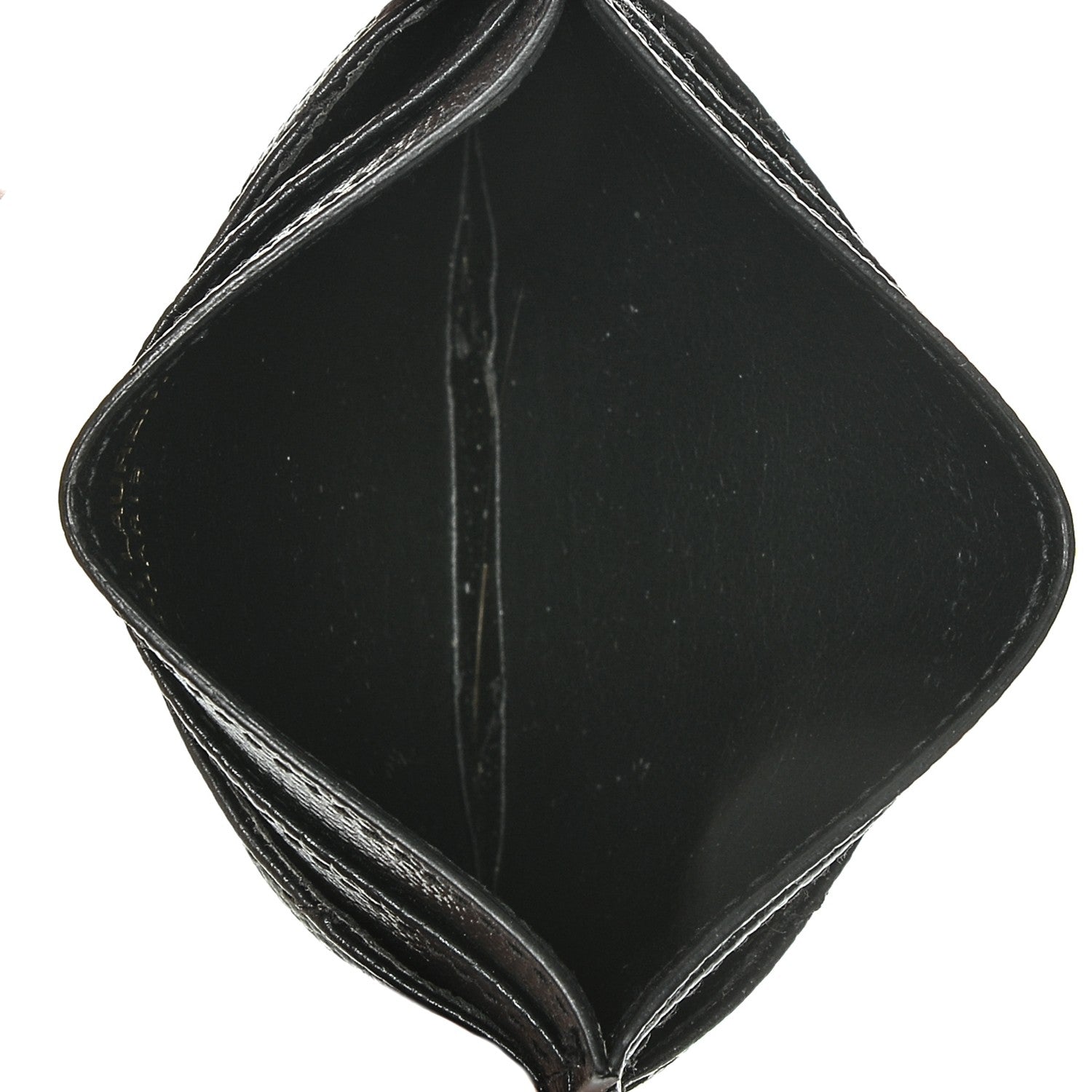 Saint Laurent Grain De Poudre Matelasse Chevron Monogram Credit Card Case Black 5 of 6