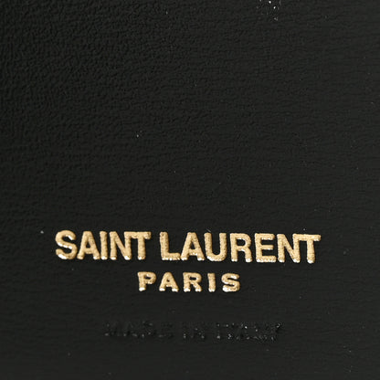 Saint Laurent Shiny Calfskin Tiny Cassandre Bill Clip Wallet Black 6 of 6