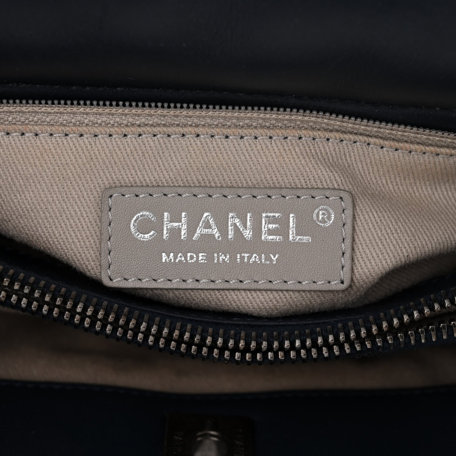 Chanel Calfskin Tweed Quilted Small Tote Navy Multicolor 6 of 12