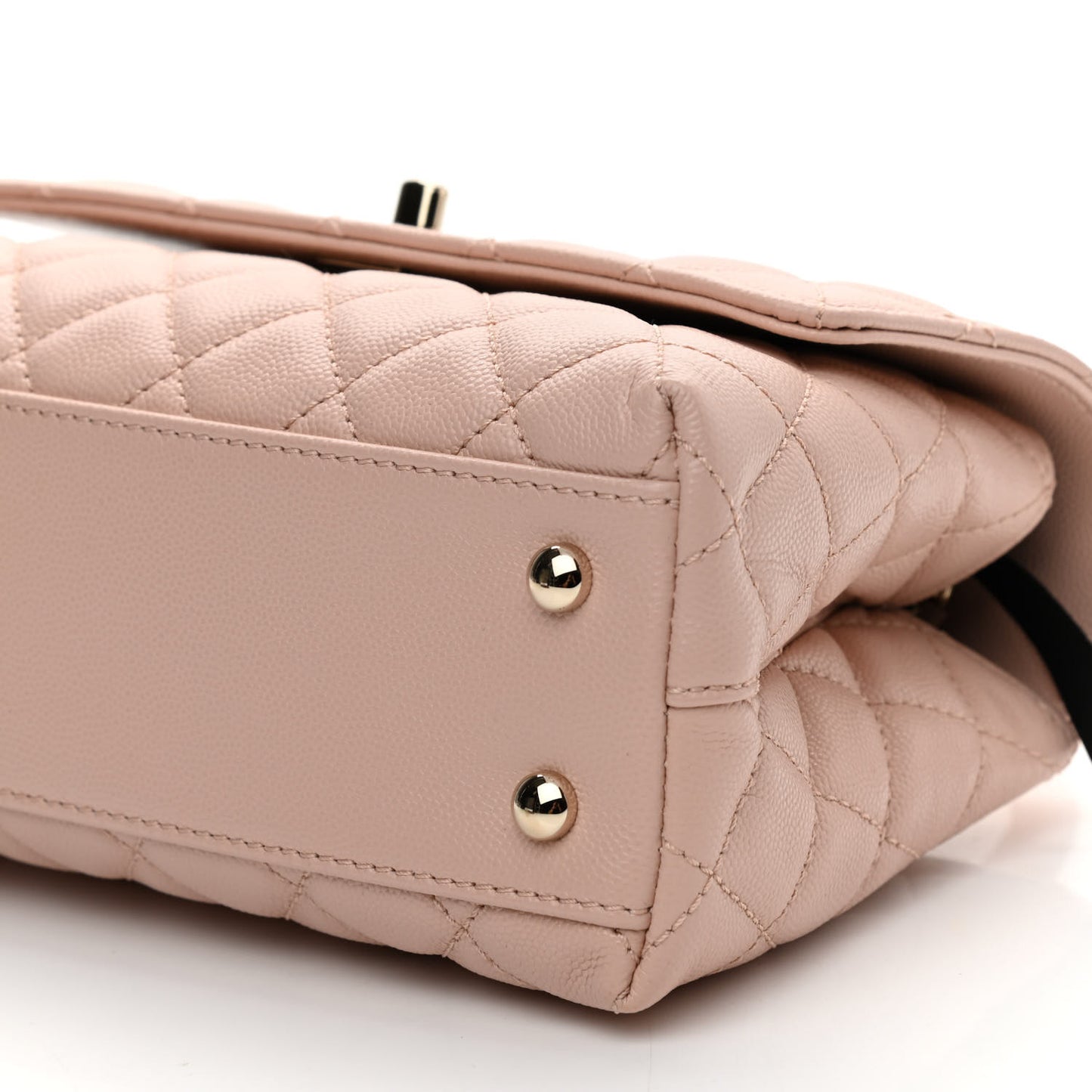 Caviar Quilted Mini Coco Handle Flap Rose Clair