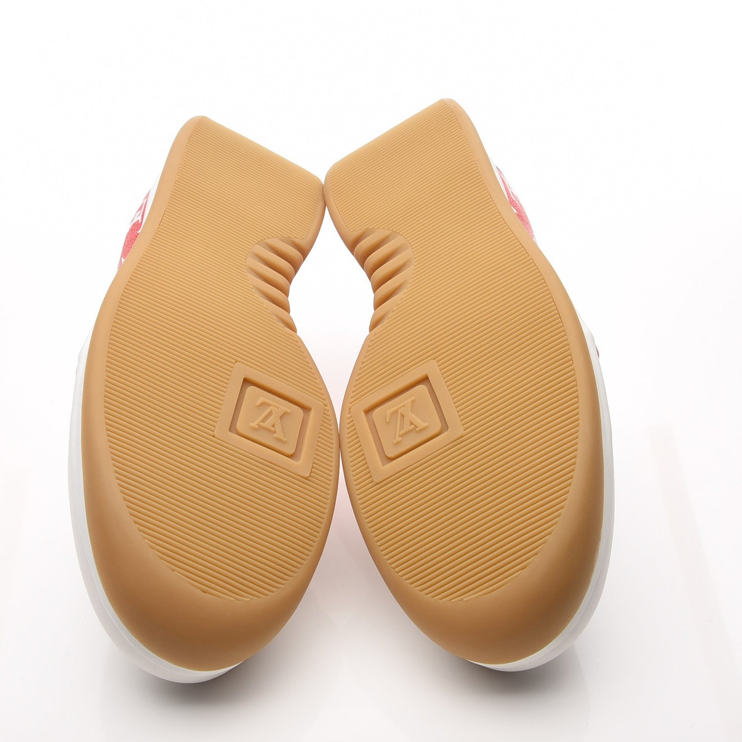 X SUPREME Calfskin Monogram Sneakers 9 White Red