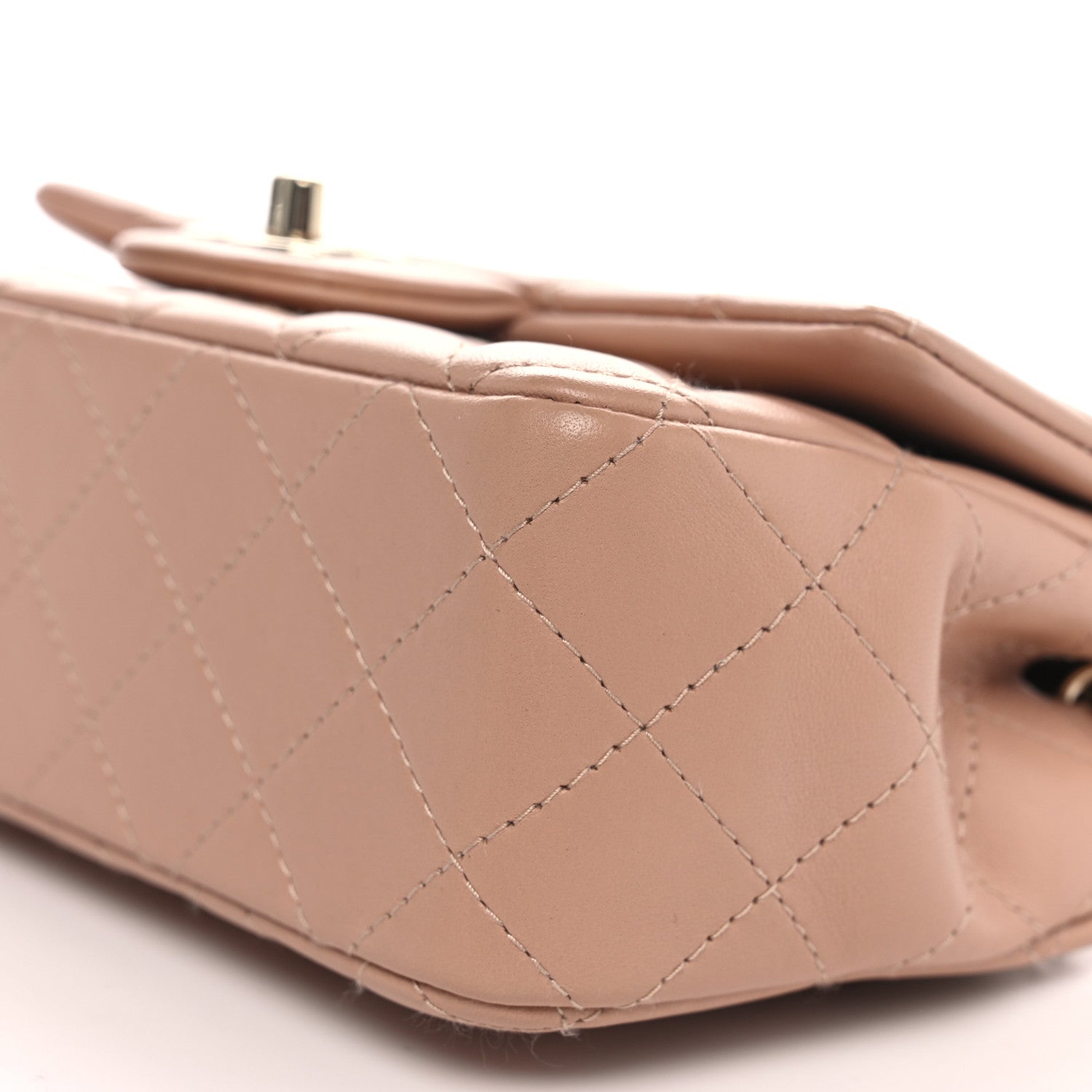 Chanel Lambskin Quilted Mini Rectangular Flap Beige 9 of 10