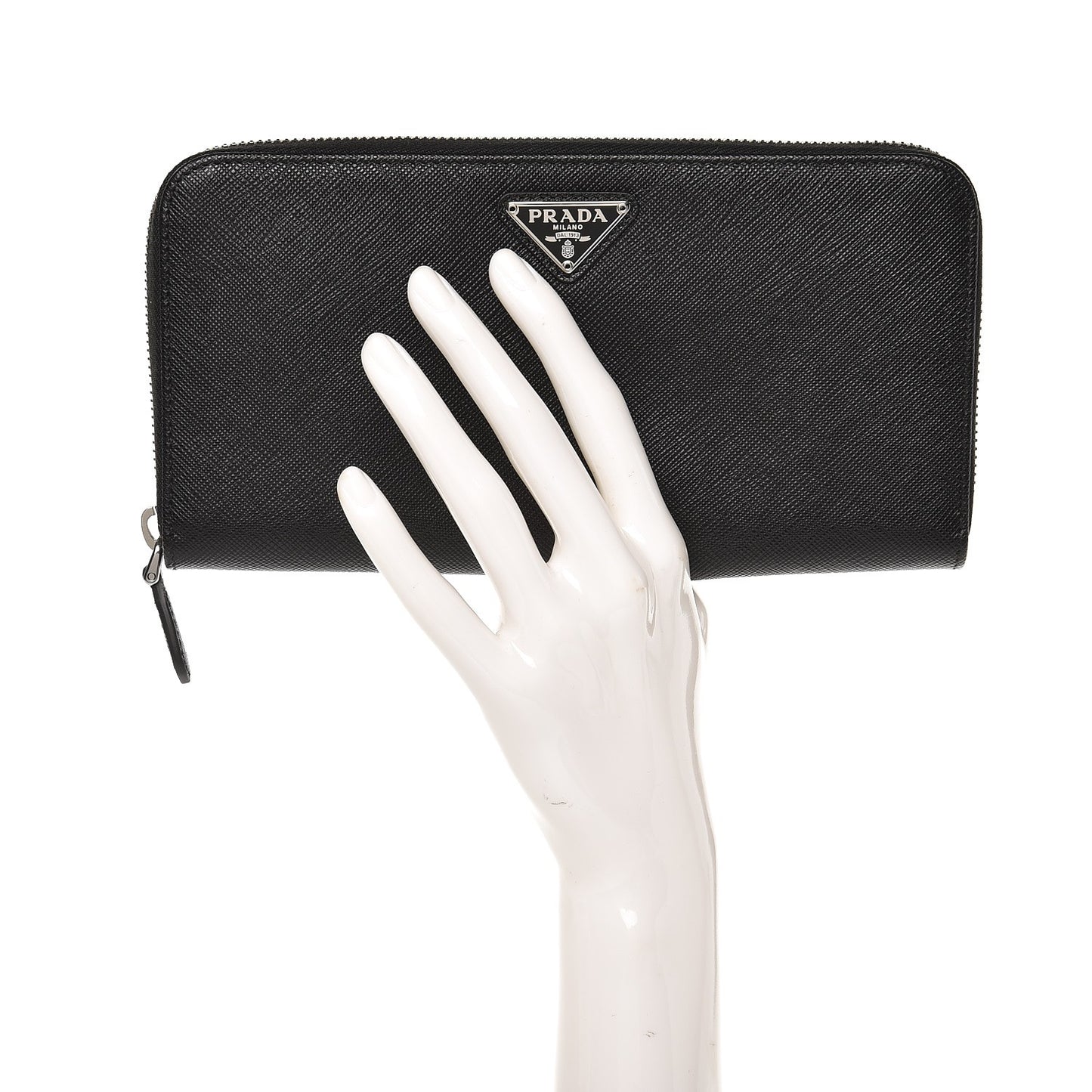 Saffiano Zip Around Wallet Nero Black