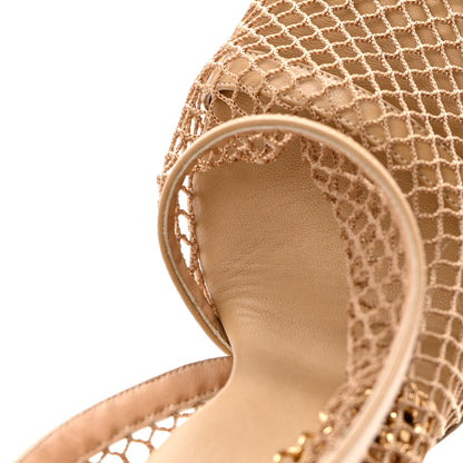 Bottega Veneta Mesh Nappa Chunky Chain Sandals 38 Beige Pony 9 of 10