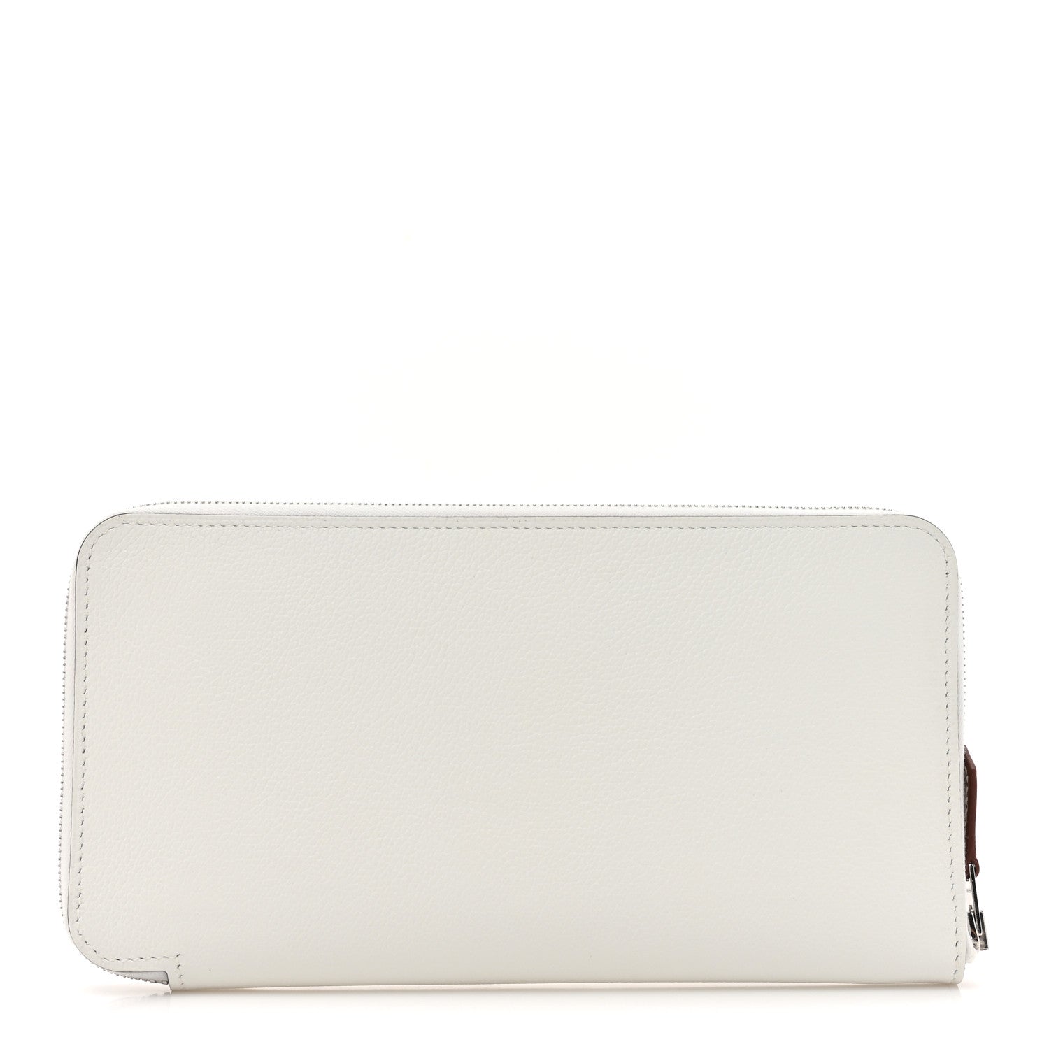 Hermes Evercolor Barenia Silk'In Wallet New White Capucine Bleu Zephyr 1 of 8