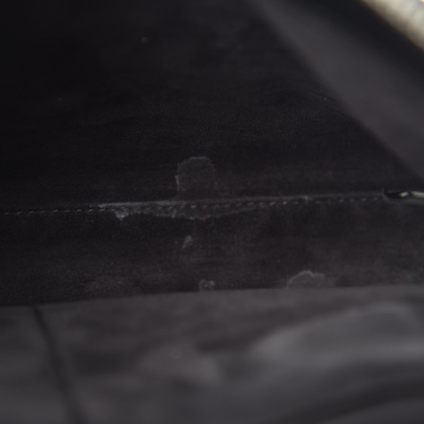 Shiny Nappa Trapuntata DotCom Chain Satchel Black