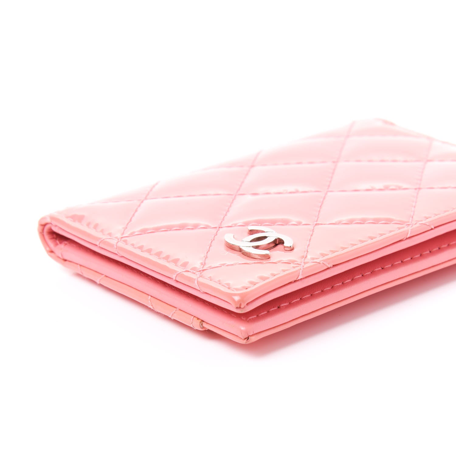 Chanel Patent Quilted Card Holder Wallet Light Pink 6 of 11