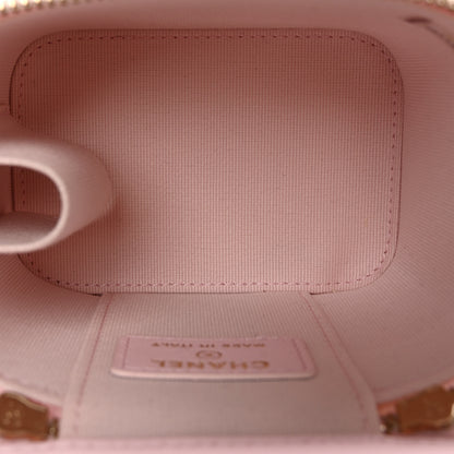 Chanel Lambskin Quilted Mini Vanity Case With Pearl Chain  Light Pink 5 of 11