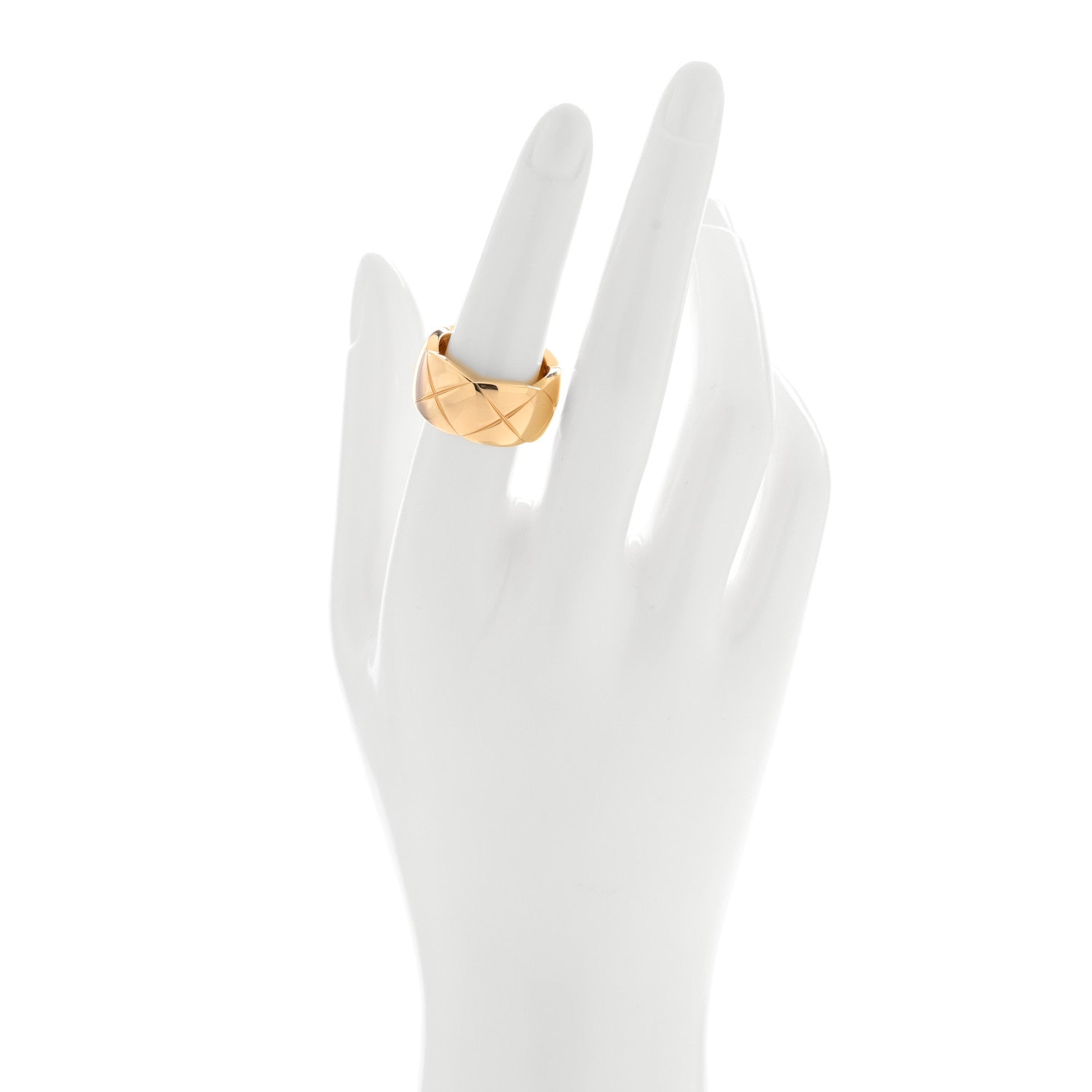 Chanel 18K Yellow Gold Large Coco Crush Ring 55 7.25 2 of 4