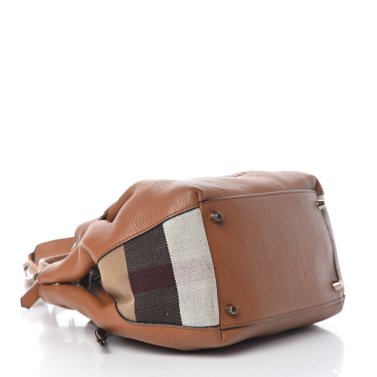 Burberry Grainy Calfskin House Check Small Maidstone Saddle Brown 4 of 15