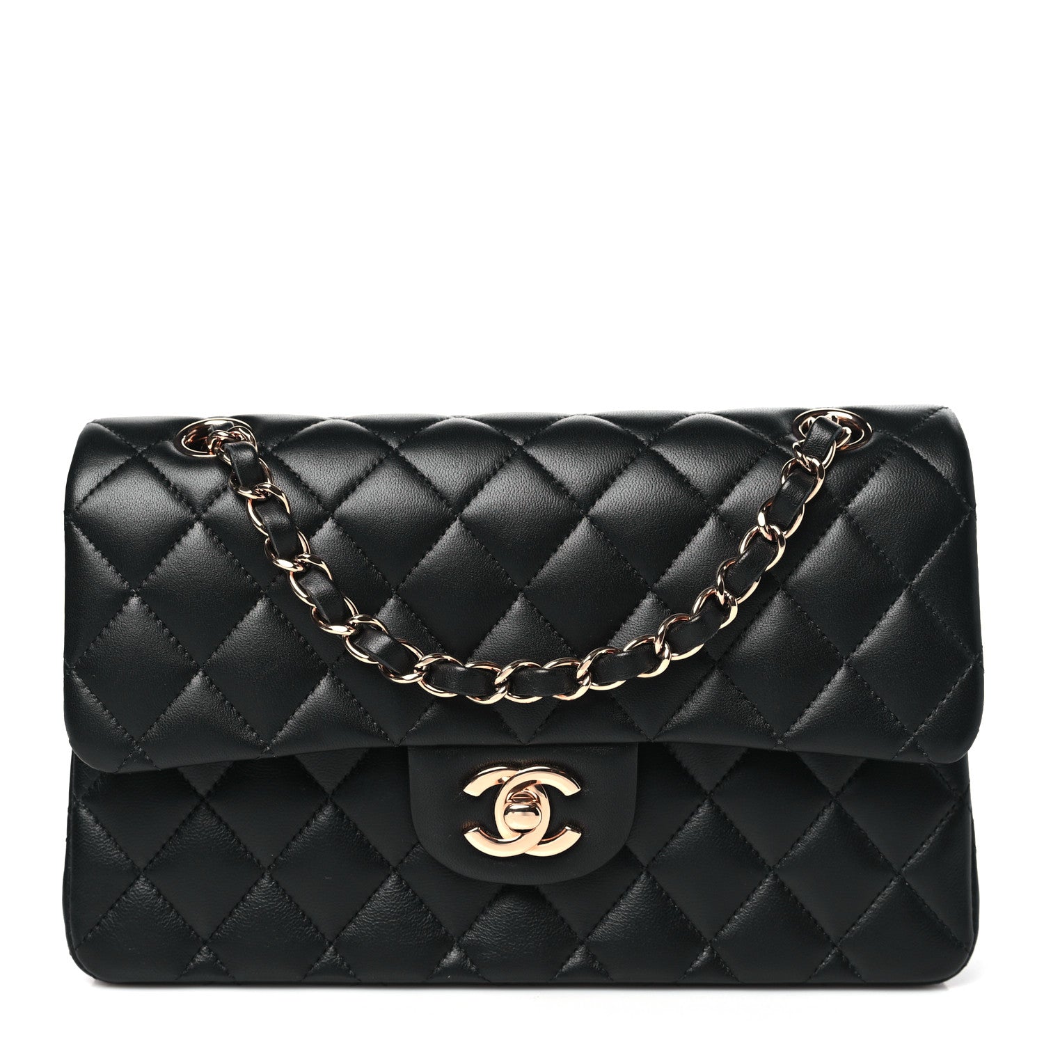Chanel Lambskin Quilted Small Double Flap Black 1 of 10