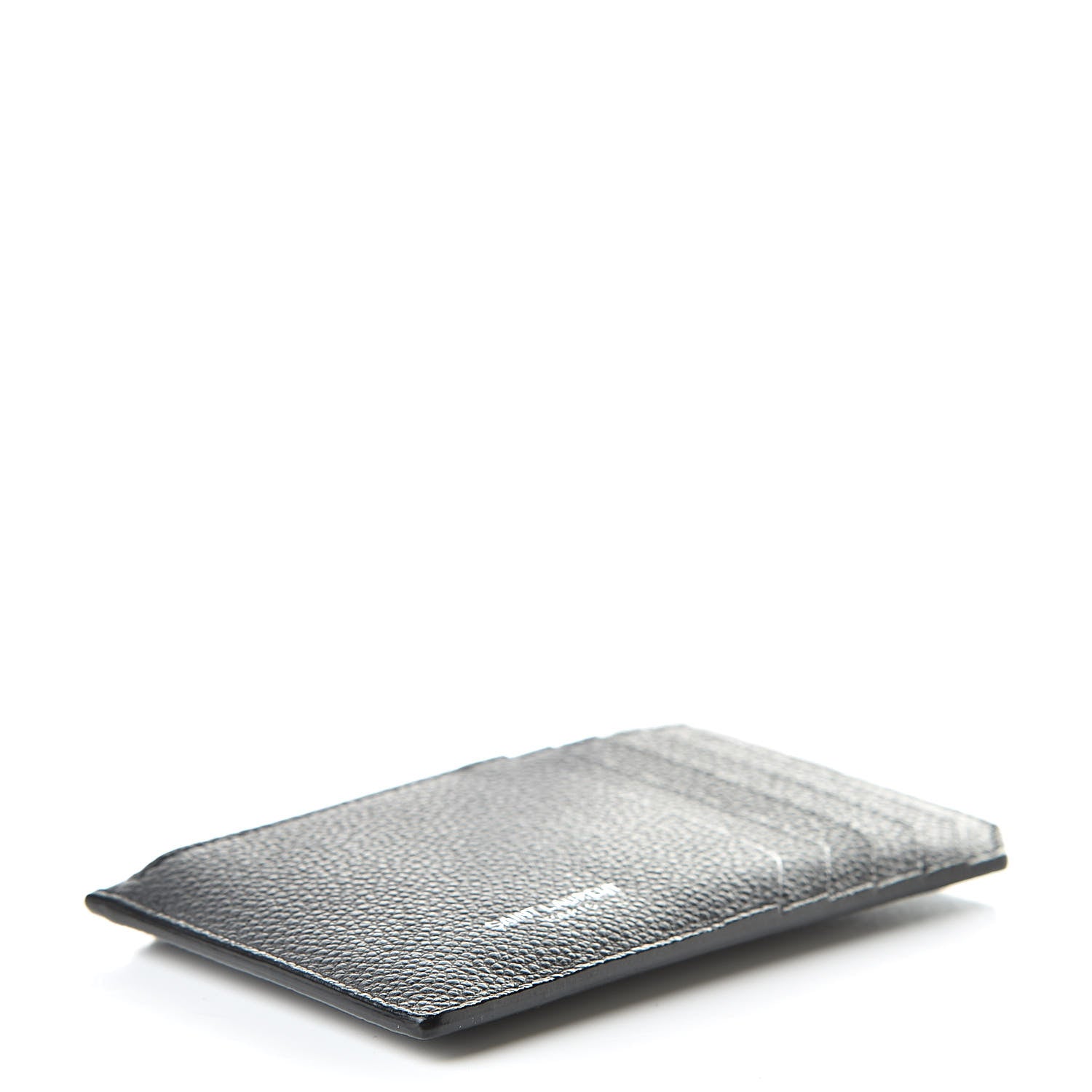 Saint Laurent Grained Calfskin 5 Fragments Zip Pouch Card Holder Black 4 of 7