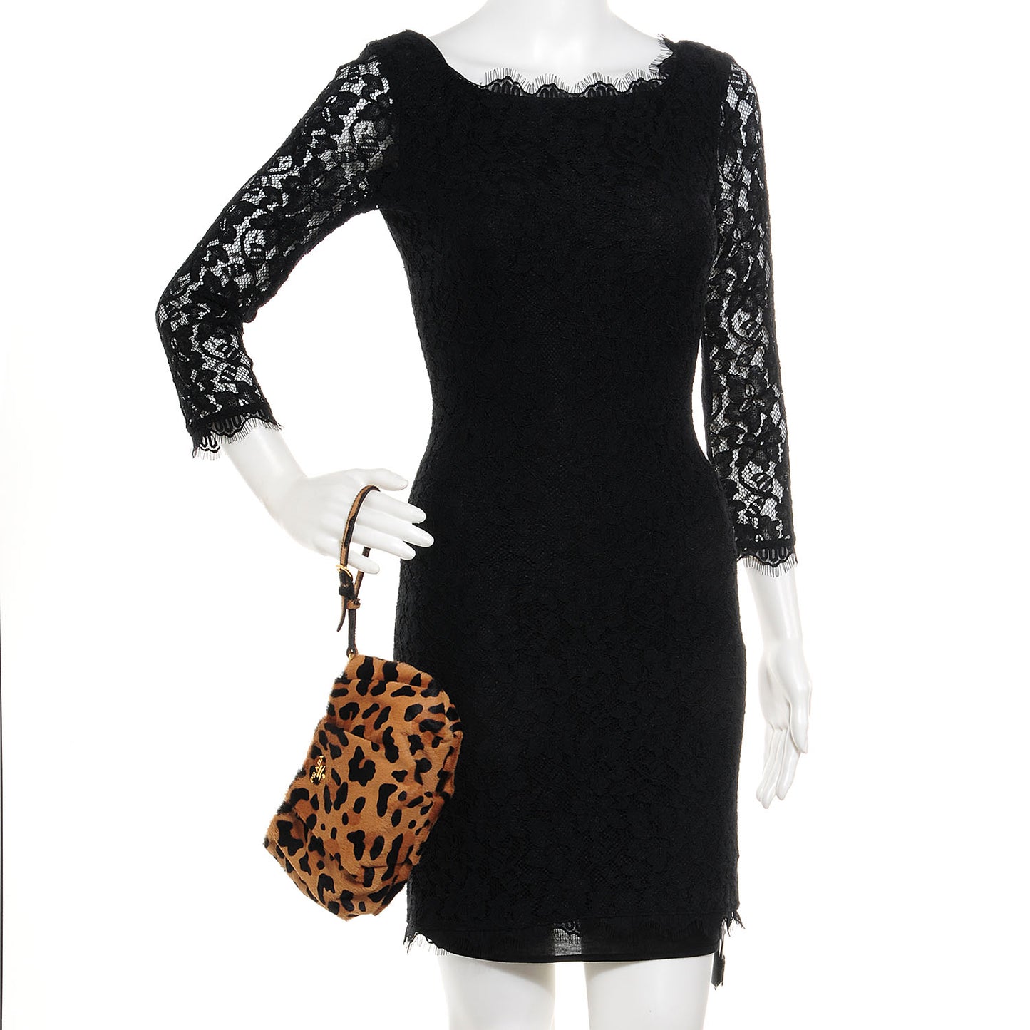 Calf Hair Leopard Print Clutch Wristlet Miele Moro