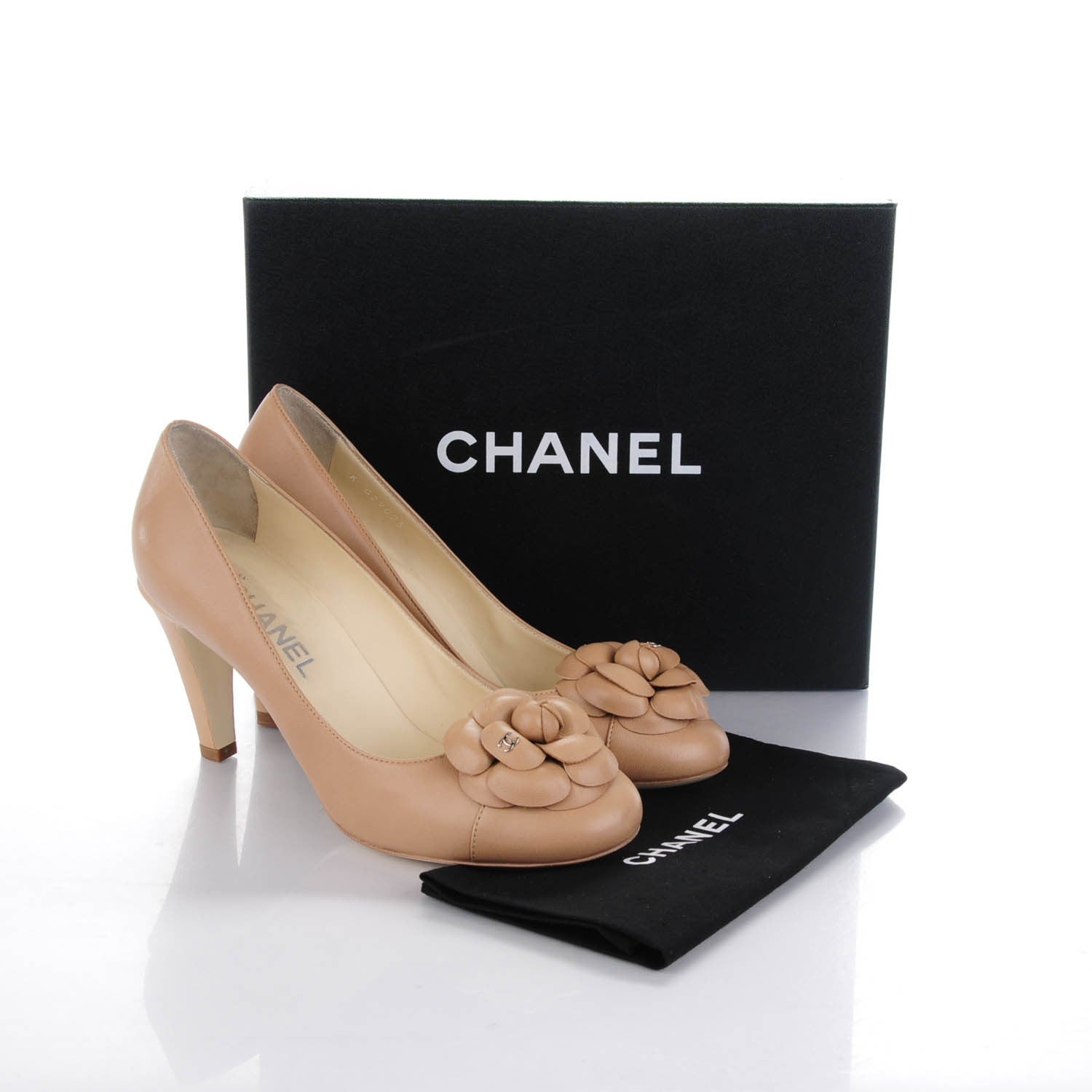 Chanel Lambskin Camellia Pumps 40 Beige 7 of 7