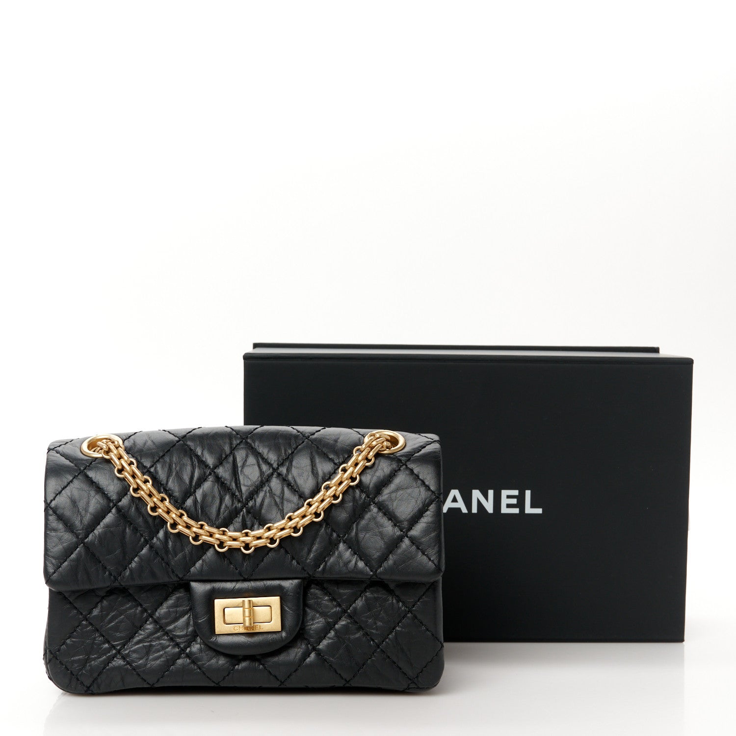 Chanel Aged Calfskin Quilted 2.55 Reissue Mini Flap Black 11 of 11