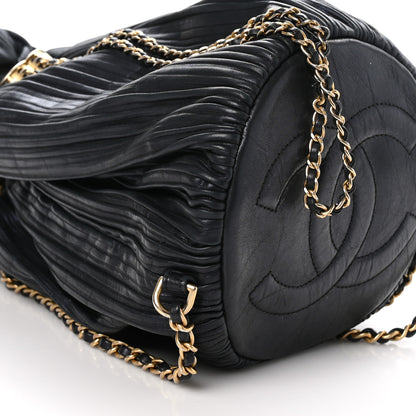 Chanel Iridescent Crumpled Calfskin Small Coco Pleats Backpack Black 9 of 10