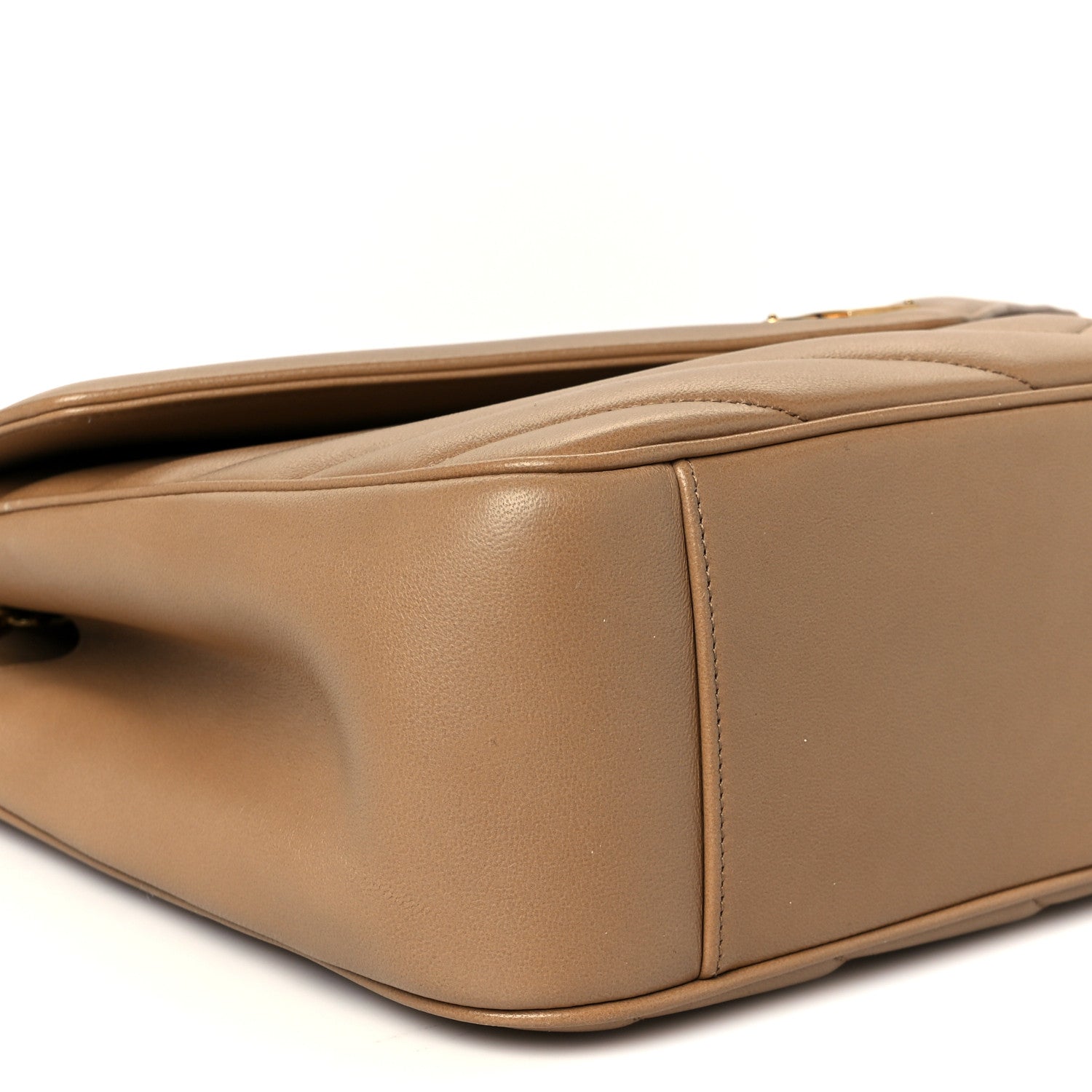 Saint Laurent Lambskin Chevron Quilted Large Loulou Natural Tan 13 of 14