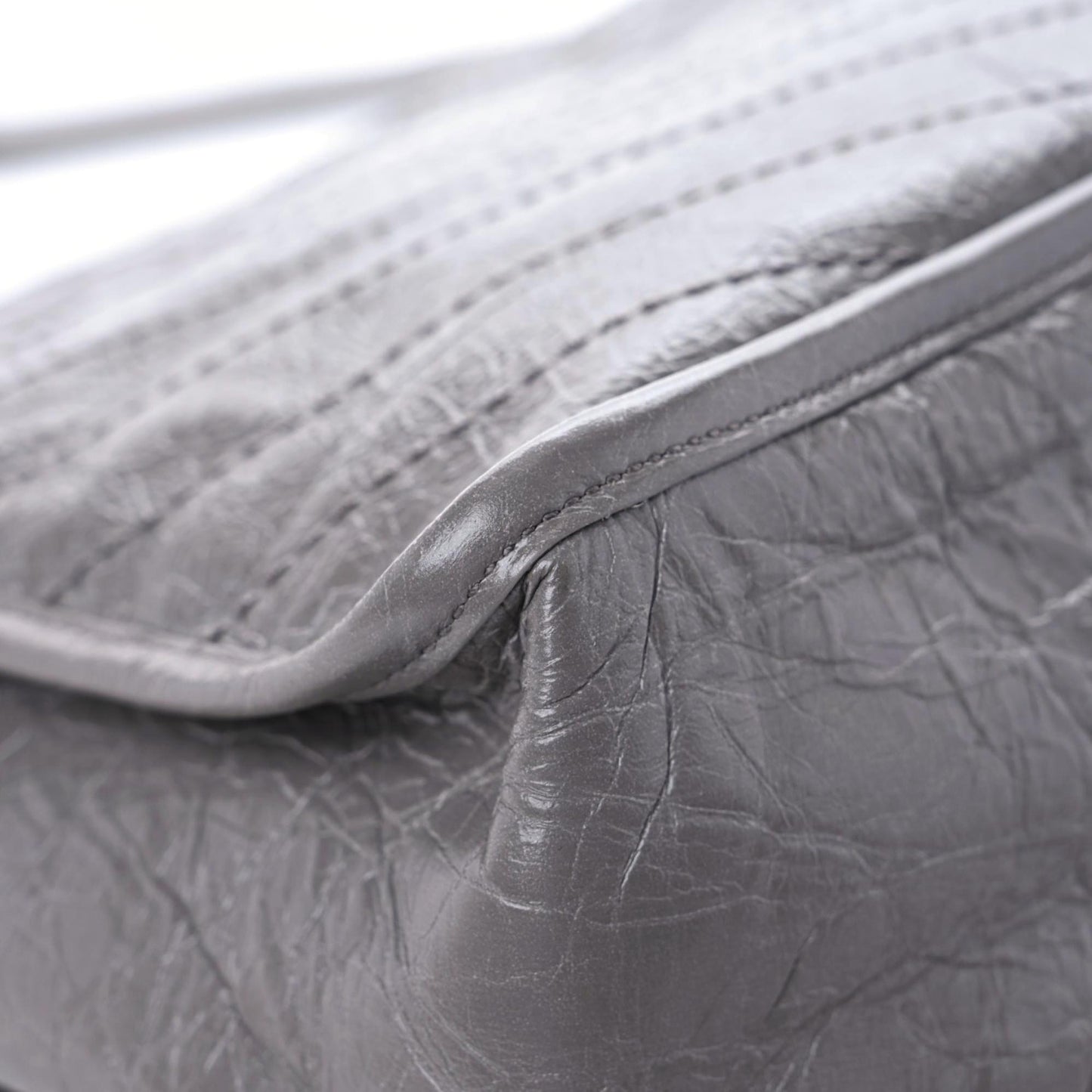 Crinkled Calfskin Matelasse Monogram Large Niki Chain Satchel Fog