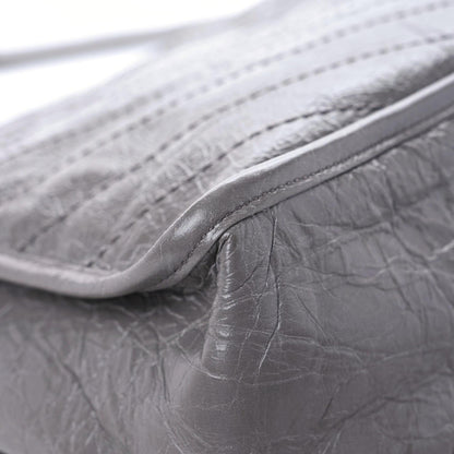 Saint Laurent Crinkled Calfskin Matelasse Monogram Large Niki Chain Satchel Fog 6 of 11