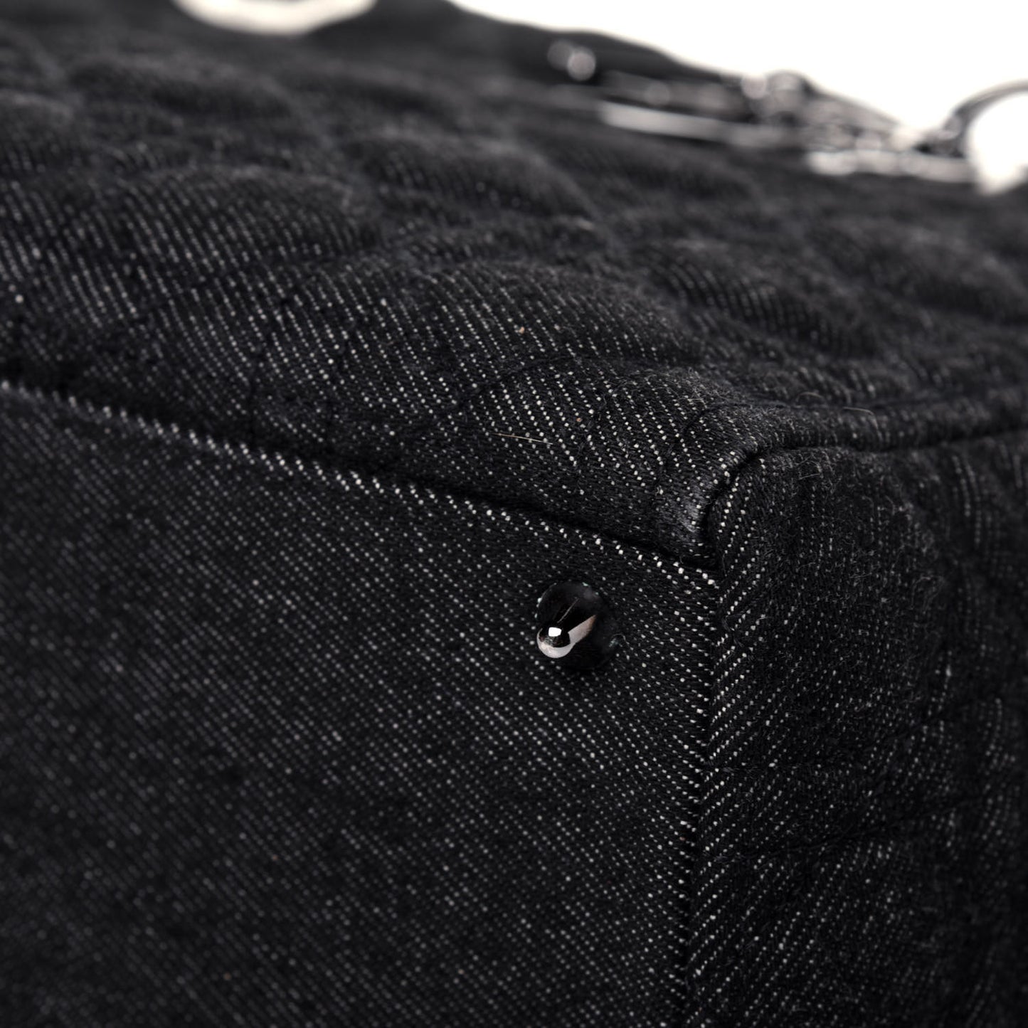 Denim Cannage Large Lady Dior Black