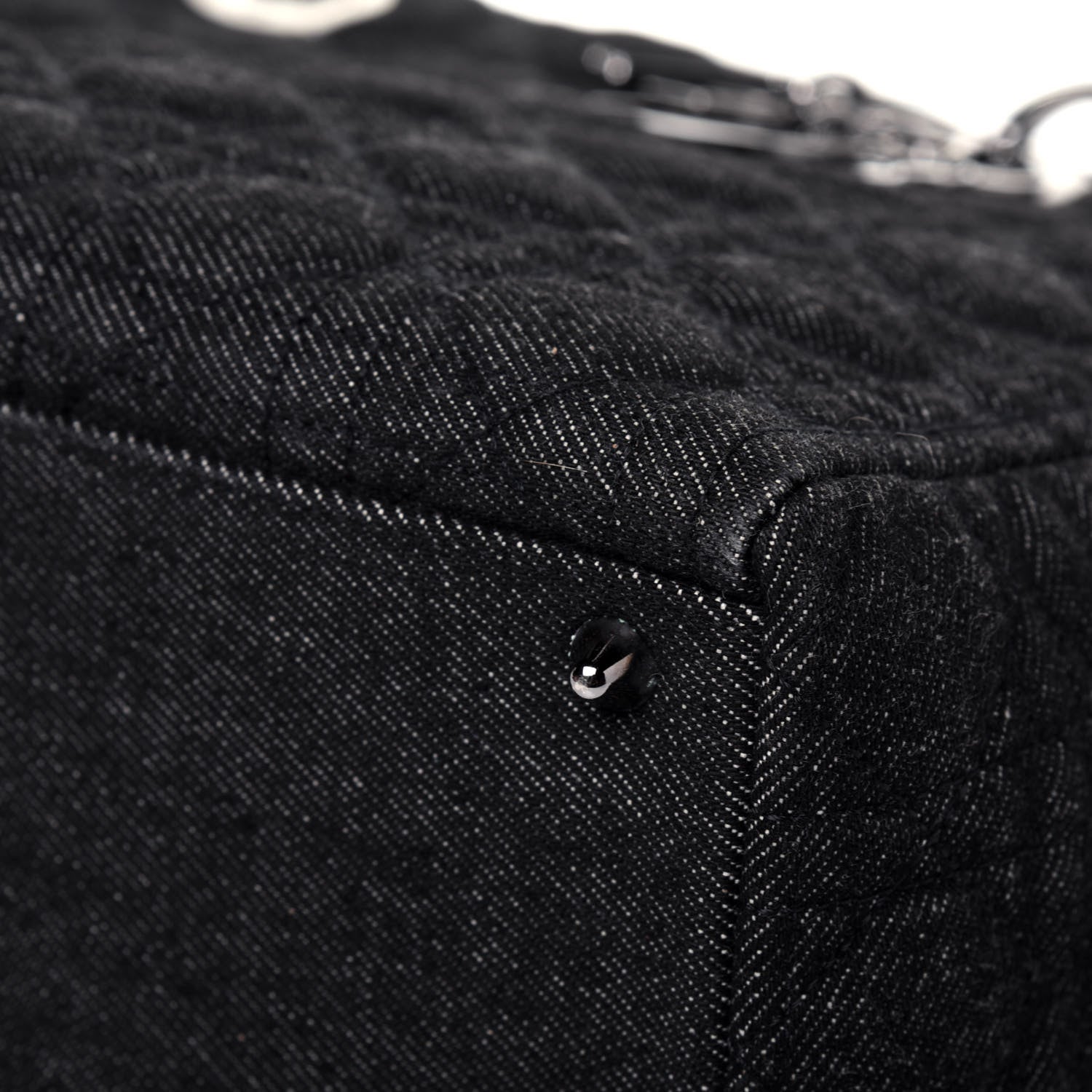 Christian Dior Denim Cannage Large Lady Dior Black 10 of 17