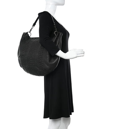 Bottega Veneta Cervo Deerskin Woven Hobo Black 2 of 11