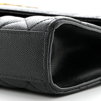 Saint Laurent Grain De Poudre Textured Mixed Matelasse Triquilt Small Monogram Satchel Black 11 of 11