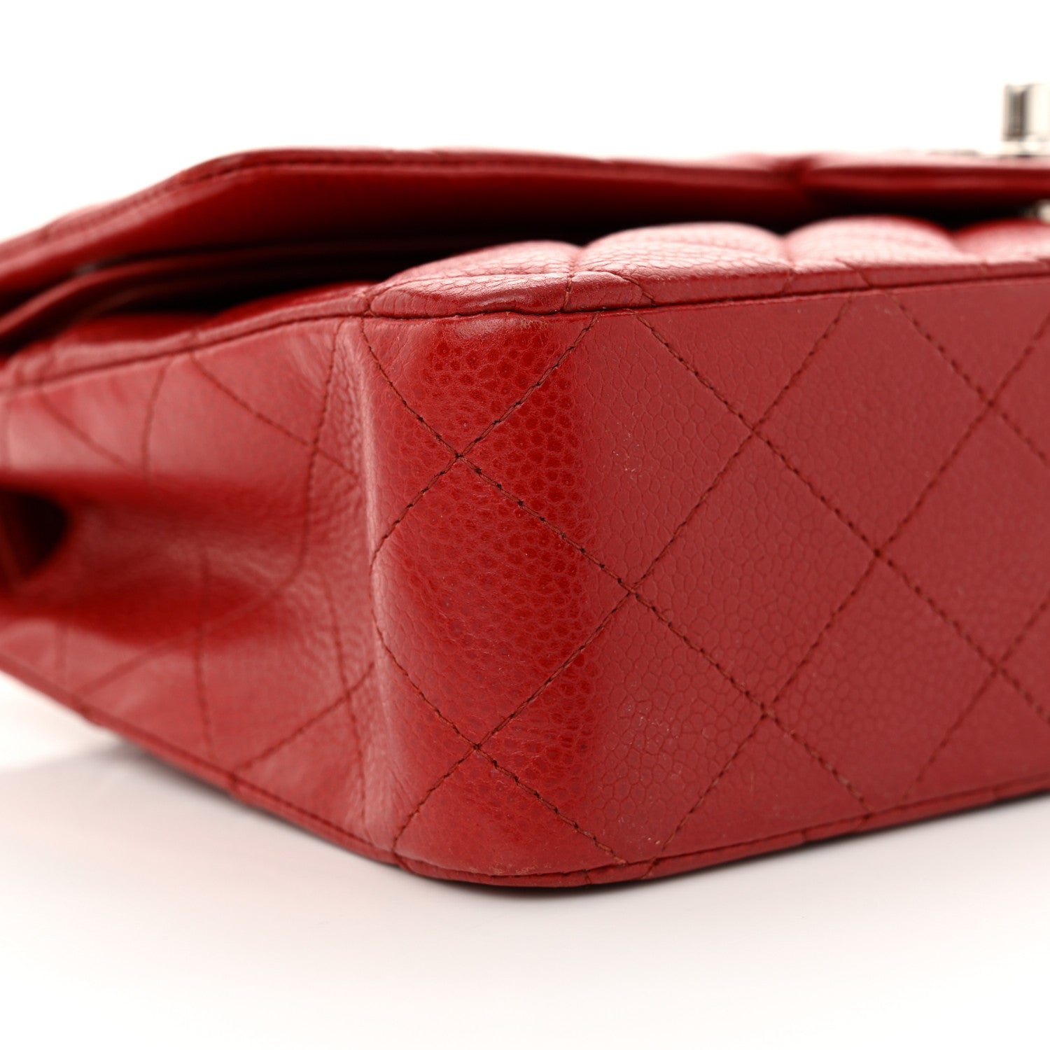 Chanel Caviar Quilted Medium Double Flap Dark Red 9 of 13