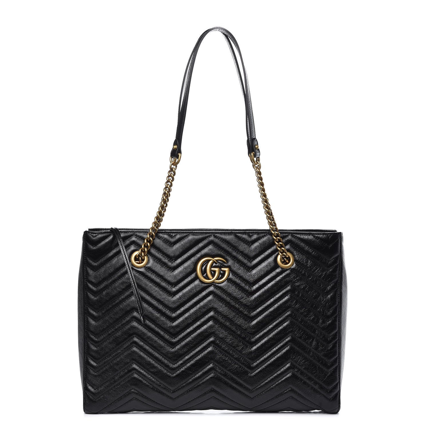 Gucci Vintage Calfskin Matelasse Medium GG Marmont Slim Tote Black 1 of 9