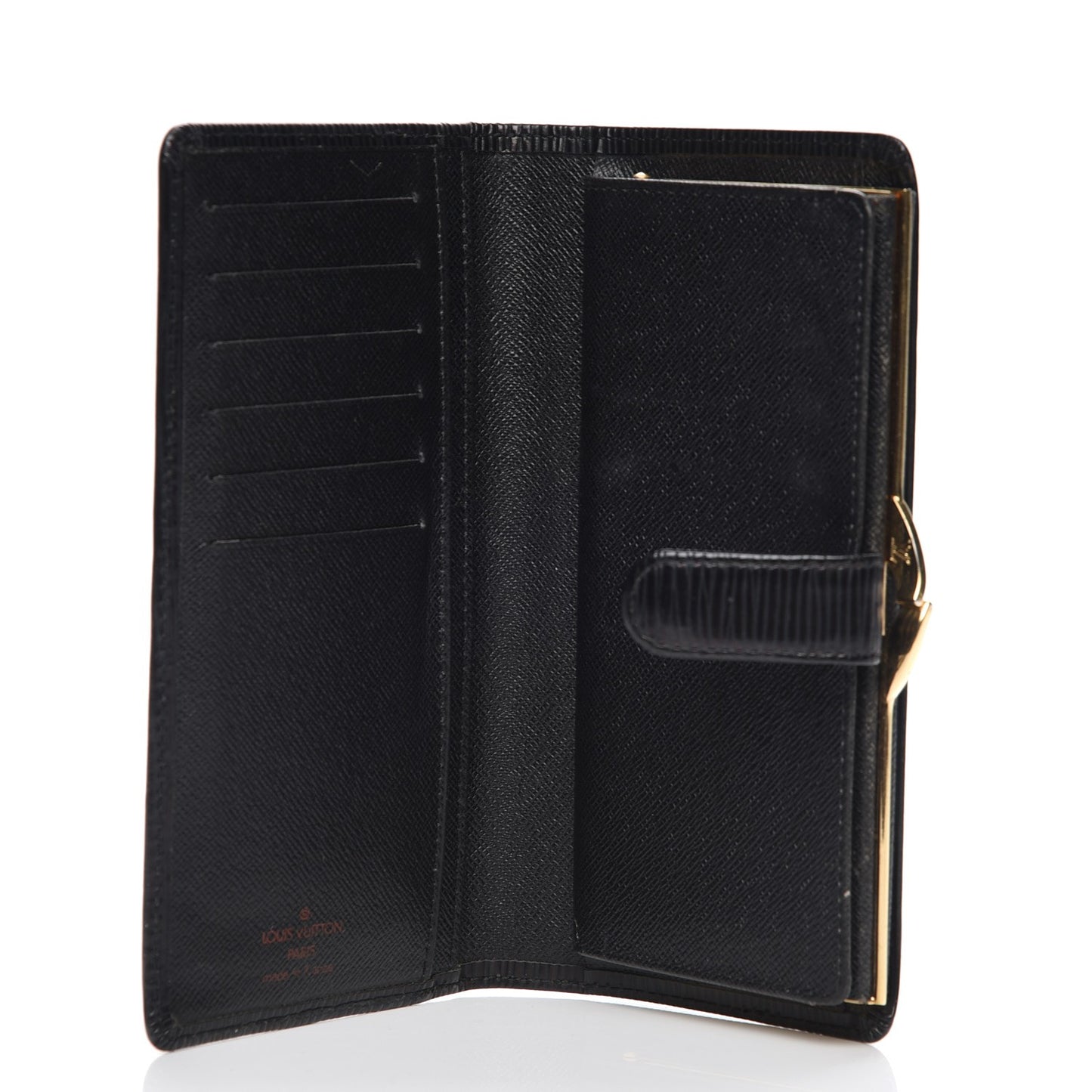 Epi Viennois Continental French Purse Wallet Black