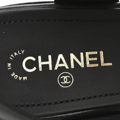 Chanel Calfskin CC Ankle Strap Sandals 40 Black 8 of 9