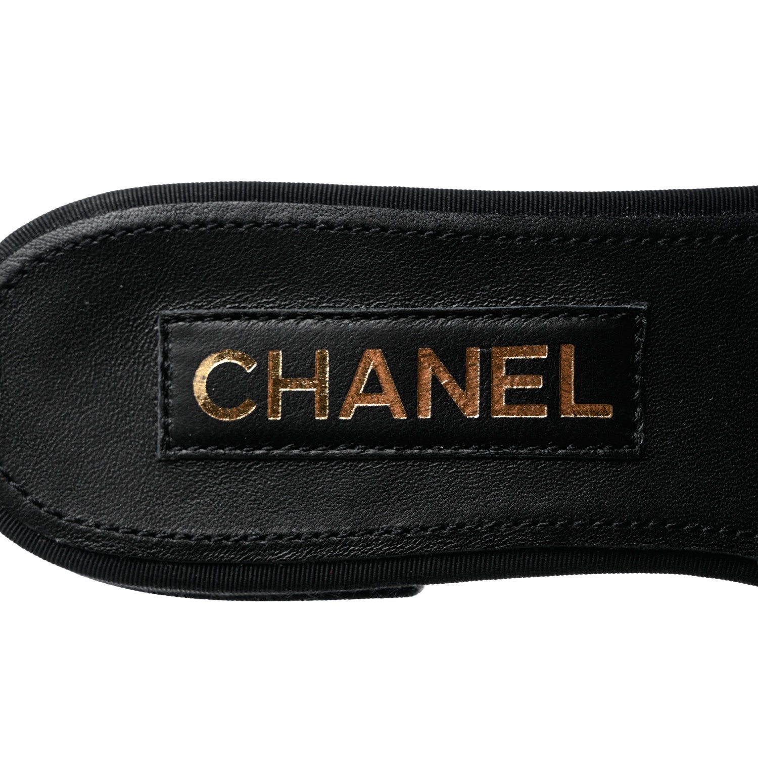 Chanel Grosgrain Quilted Camellia CC Slides 37.5 Black White 7 of 10