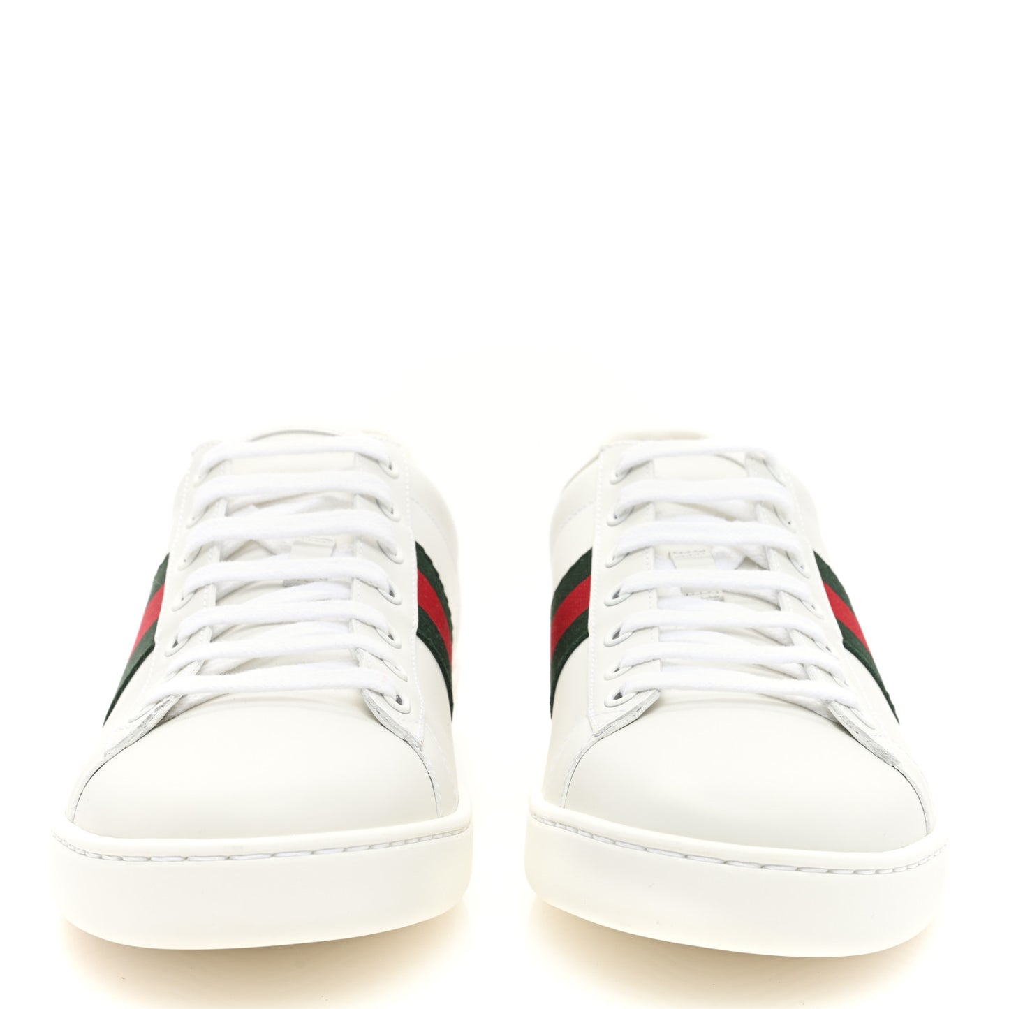 Calfskin Crocodile Web Womens Ace Sneakers 39.5 White Green