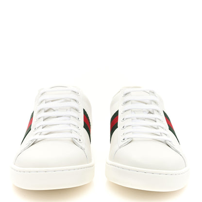 Gucci Calfskin Crocodile Web Womens Ace Sneakers 39.5 White Green 3 of 8