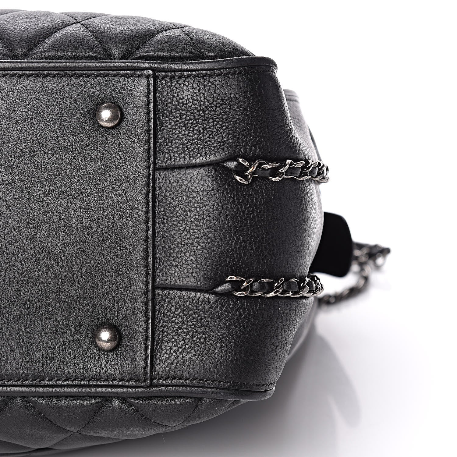 Chanel Calfskin Quilted Frame In Chain Tote Black 6 of 12