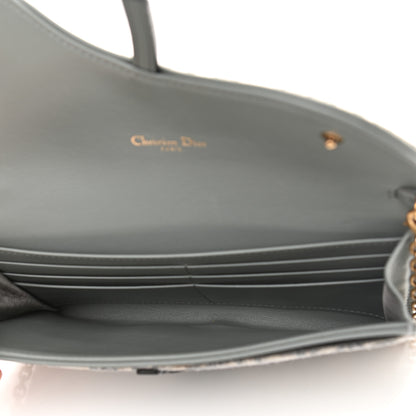 Christian Dior Oblique Saddle Chain Long Wallet Grey 5 of 10