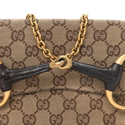 Gucci Monogram Horsebit Clutch Dark Brown 8 of 11