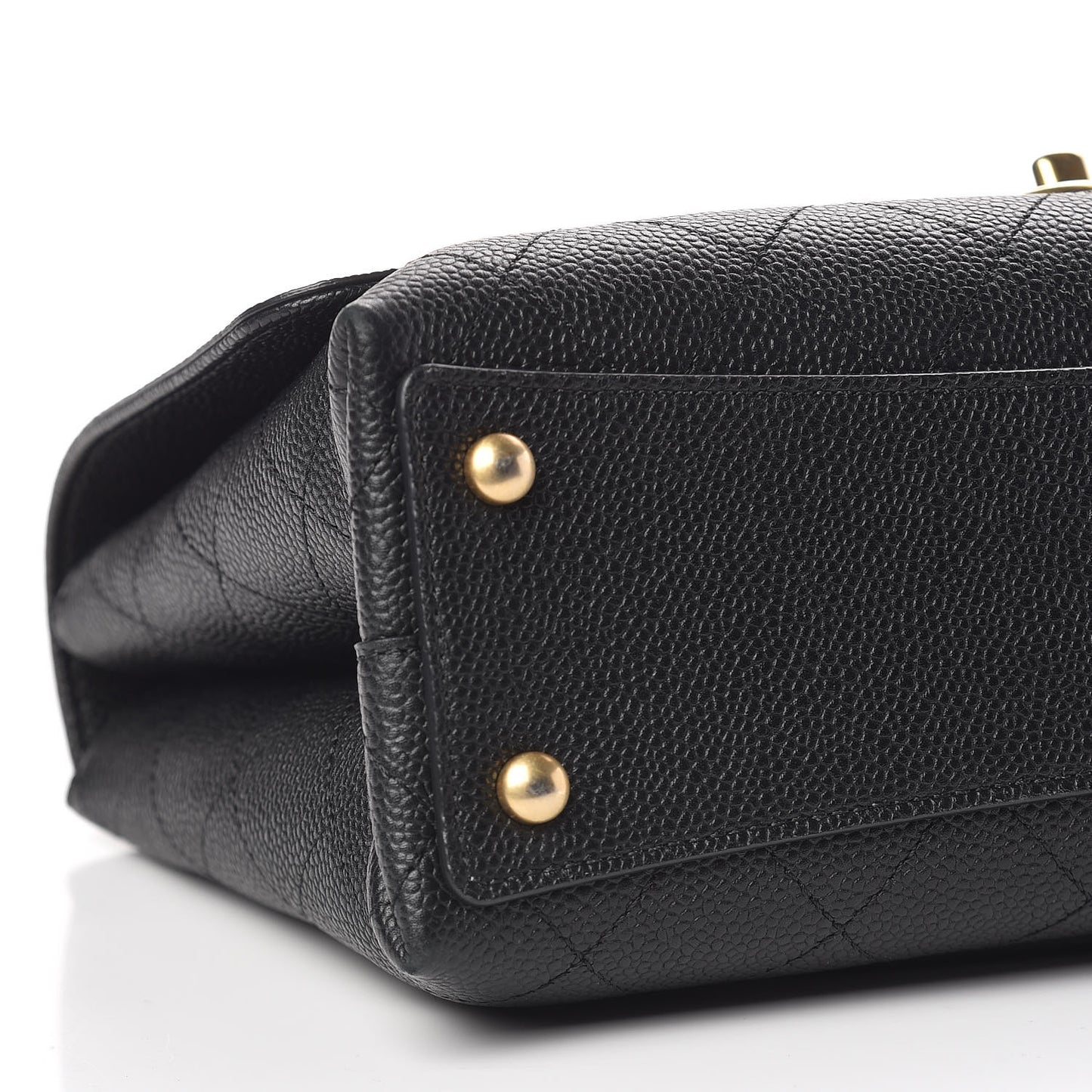 Grained Calfskin Stitched Flap Black